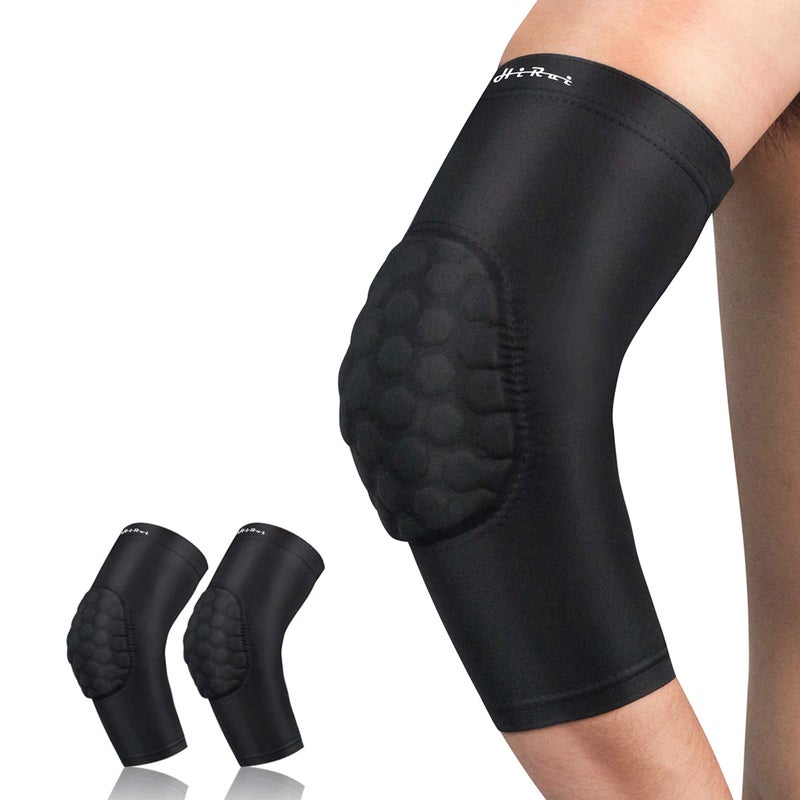 HiRui Elbow Pads, Basketball Baseball Elbow Brace Elbow Support Arm Compression Sleeve Collision Avoidance Elbow Pad for Volleyball Cycling Football Work Out, Women&Men(1Pair) (Black, XL) - Image 1